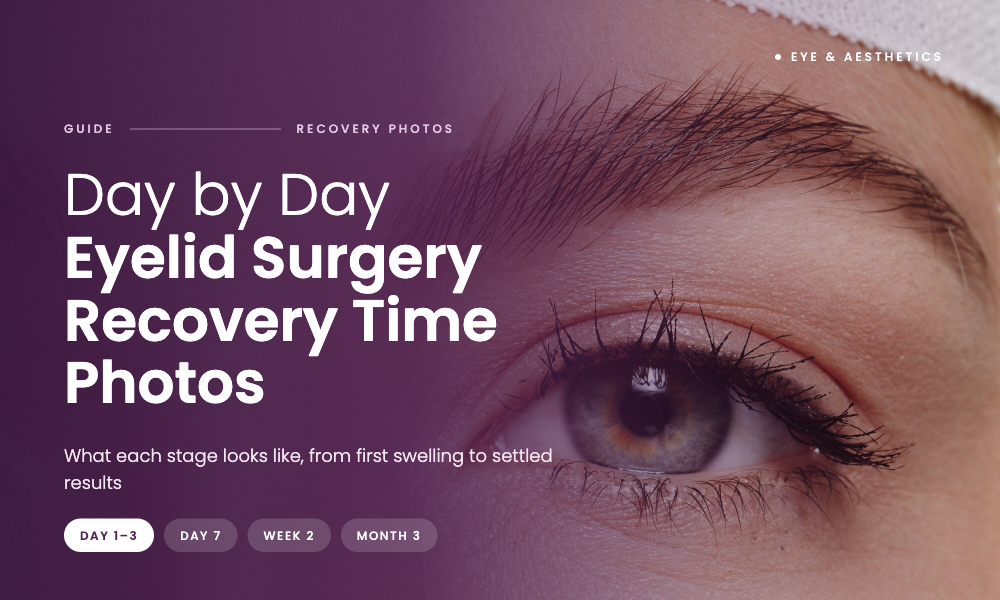 day by day eyelid surgery recovery time photos